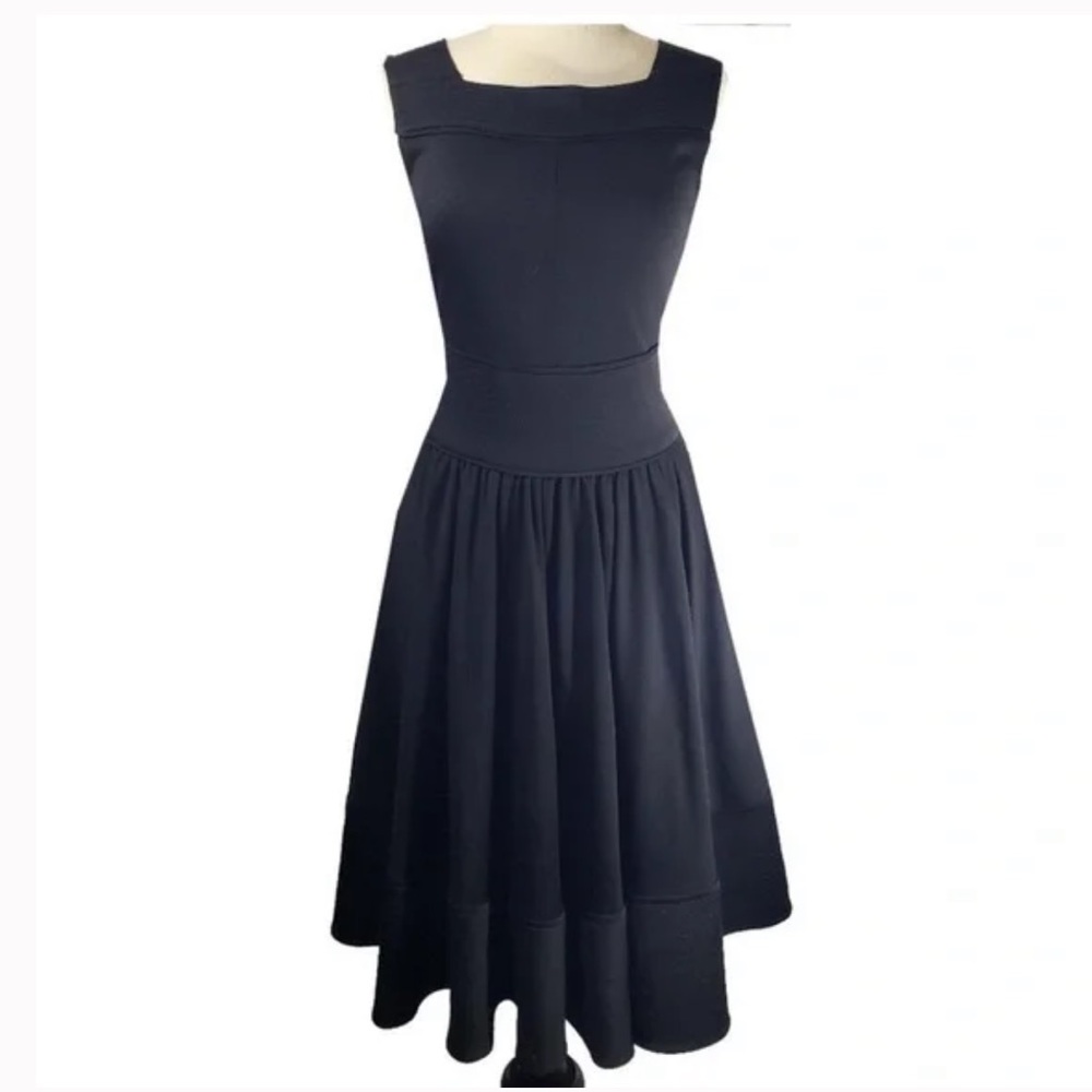 Diane Von Furstenberg Dress Paige Wool Silk Sleeveless A-line Black Size 2
